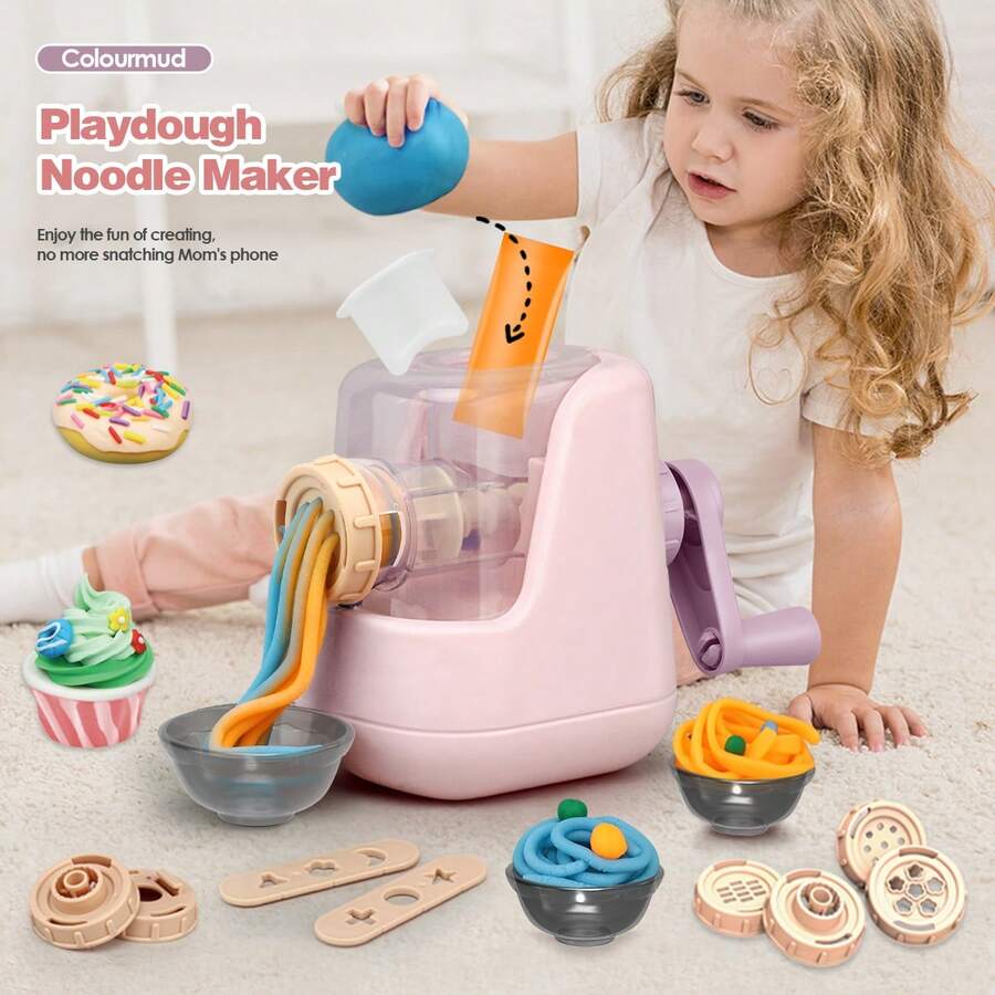 Children's Noodle Maker, Girls' Ice Cream Maker, Playdough Tools, DIY Colored Clay Creative Toys For Girls, Lightweight Clay Modeling Toys Set, Simulated Kitchen Toys Set, Interactive Game