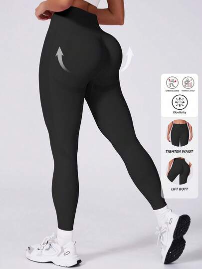 Yefecy Legging de Ioga de Cintura Alta para Mulheres, Sem Costura, Alta Elasticidade, Levantamento de Bumbum, Respirável, Calça Esportiva para Mulheres, Legging de Academia