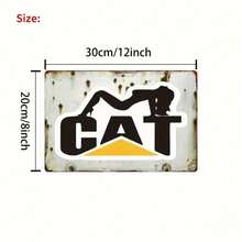 Vintage Caterpillar Tractor 8x12" Tin Sign - Rustic "Chat" Design, Durable Iron Decor For Garage Farm Outdoor - màu sắc - Xem 3