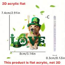 St. Patrick's Day Cat & Dog Pet Hanging Decor, Leprechaun Hat And Clover LOVE Holiday Gift Decorations, St. Patrick's Day Lucky Pet Accessories, Leprechaun Hat, Clover Theme, Home Party Hanging Decor, Holiday Car Hanging Decor - Multicolor - View 7