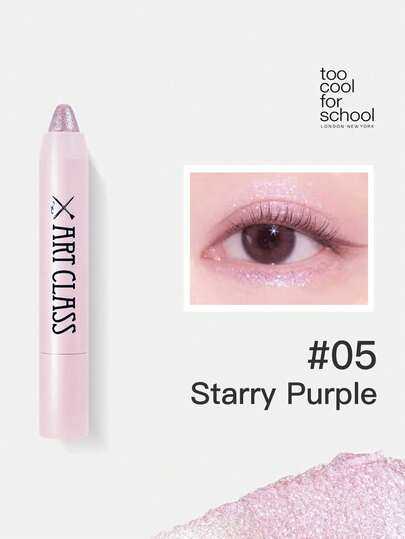Too Cool for School Lápiz de sombra de ojos Flash, barra de sombra de ojos, maquillaje iluminador de alto brillo perlado - Púrpura estrellado - 1g