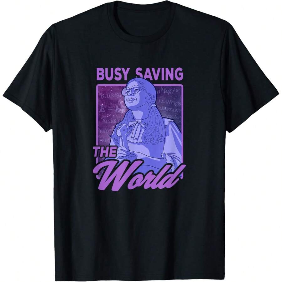 Suzie Purple Busy Saving The World T-Shirt - 黑色 - 查看 1