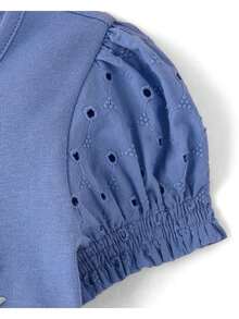 Áo kiểu tay phồng thêu hoa cho bé gái - Driftwood Bay - SAPPHIRE ICE CL - Xem 3