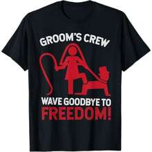 Groom's Crew T Shirt Groom Groomsmen Bachelor Party T-Shirt - 黑色 - 查看 1