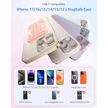 YQQ SUPERONE Magnetic Suction Phone Mount For Magsafe Case Silicone Octo Cup Buddy Sticky Phone Grip Holder For IPhone 17/16/15/14/13 Series Removable Hands-Free Selfie/Video For  And -Pink2179 - 粉色 - 查看 2