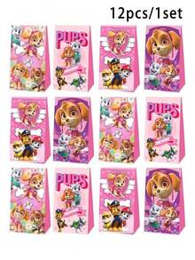 12pcs Paw Patrol Themed Party Candy Bags, Gift Bags, Favor Bags, Treat Bags - Multicolor - View 4