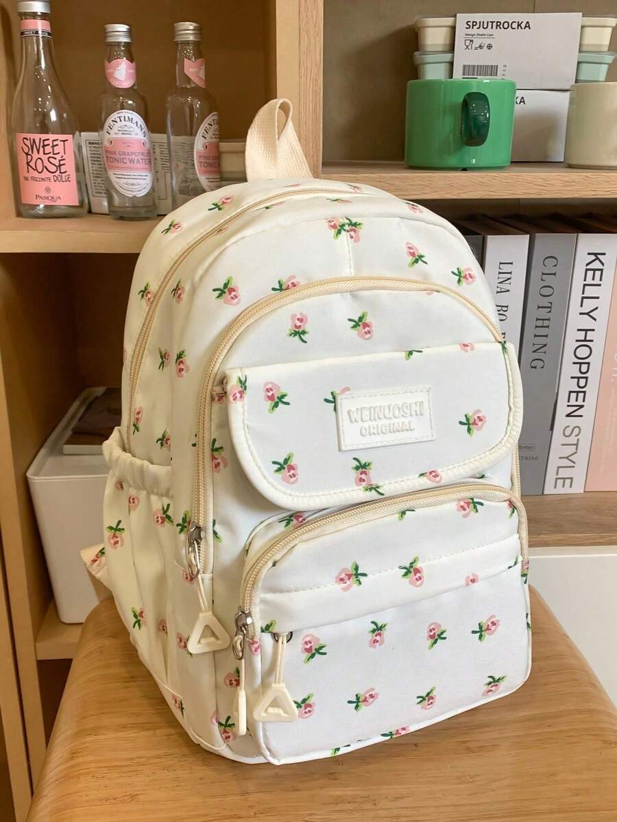 Minimalist Functional Backpack For Women, Suitable For Daily Commute And Travel - White - View 1