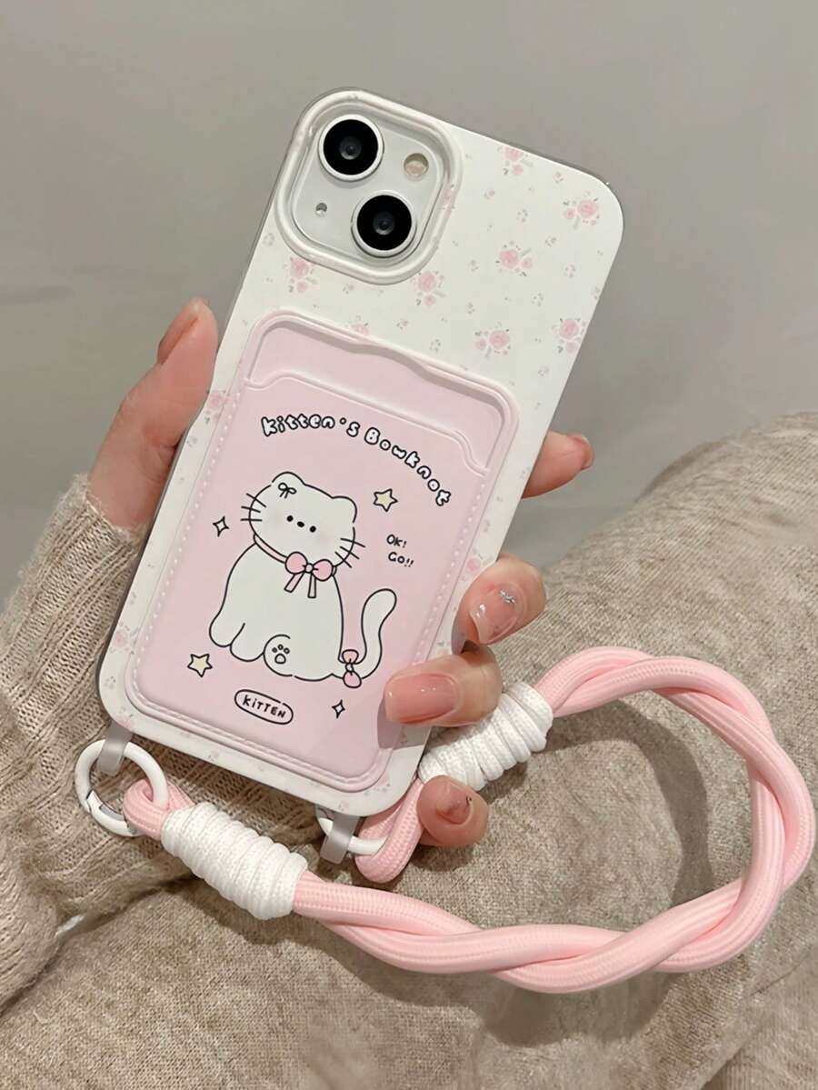 1pc Splatter Paint Animal 3D Cartoon Phone Case With Lanyard, Compatible With Apple 16 Pro Max/16 Pro/16 Plus/16/15 Pro Max/15 Pro/15 Plus/14 Pro Max/14 Pro/14 Plus/14/13 Pro Max/13 Pro/13/12 Pro Max/12 Pro/12/11 Pro Max/11