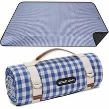 Mantas de picnic para exteriores, impermeables, grandes, tapete de playa, sin arena, plegable, con correa de transporte, manta de camping portátil, manta de parque para césped parque, senderismo, - Azul - Ver 9