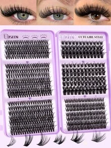576pcs, D Curl, C Curl, Lash Extension Kit, Thick & Voluminous DIY Segmented False Lashes, Lash Clusters, 30D 40D 50D Natural Look Cluster Lashes, DIY Lash Clusters Kit With Lash Bond And Seal, Remove, Tweezers, Suitable For Convenient DIY Eyelash Makeup At Home - Multicolor - View 4