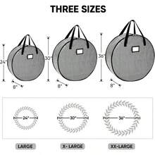 Wreath Storage Container, 2 Pack Wreath Storage Bag With Tear Resistant PE Material And Reinforced Handle Holiday Xmas 30 Inchx8 Inch - Grey + 30"x8" - View 5