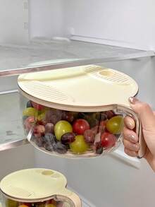 1pc Vegetable Washing Basket With Handle, Household Drain Basket, Rice Washing Bowl - Multicolor - View 7