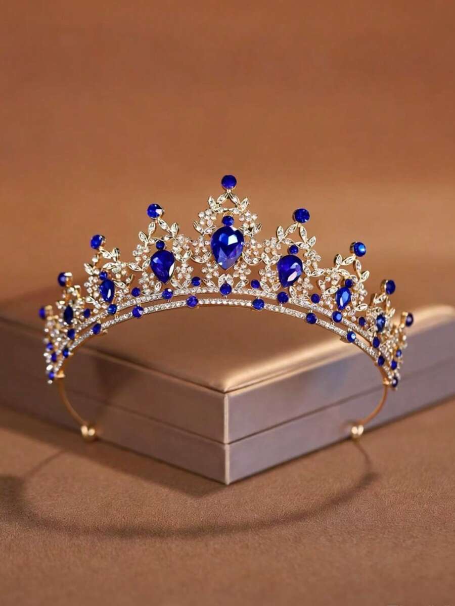 1pc Elegant Alloy Bridal Crown, Suitable For Women Wedding Party, Princess Queen Headpiece