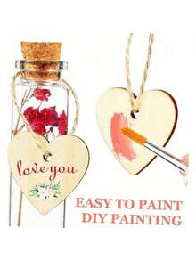 1盒100件/套DIY心形木质钥匙扣吊坠套装，未完成的钥匙扣吊坠礼品套装，含钥匙圈 - 长方形木块，适用于钥匙扣手柄制作，可用于钥匙扣装饰、DIY吊牌、行李箱装饰、节日DIY，用途广泛，坚固耐用，可爱精致，亦可作为生日/毕业礼物（10/20/30件/包 - 30/60/90件）。 - 杏色 - 查看 6