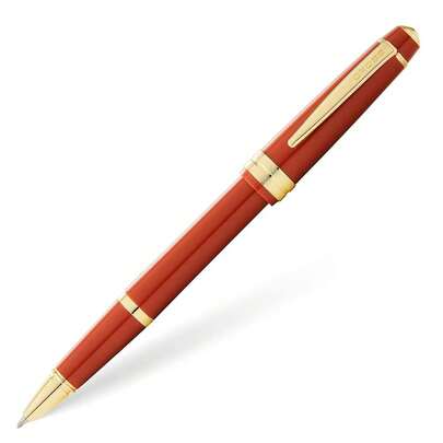 Cross Bailey Light Refillable Rollerball Pen Presented In A Everyday Gift Box - Medium Point, Black Ink, Polished Amber