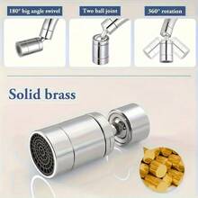 1个360°旋转双模式水龙头，黄铜合金接头 - 紧凑型厨房水槽和浴室水龙头，带双喷头 - 銀色 - 查看 8