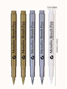 3-12 pezzi/set Pennarelli permanenti metallici, bianco/oro/argento, pennarelli a base di olio impermeabili per rocce, tazze, ceramiche, vetro, forniture per pittura fai-da-te