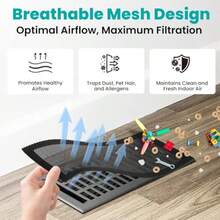 Efforest Floor Vent Covers Magnetic - 6 Pack Air Vent Filters Mesh Screen Dust Filter Vent Register Deflectors For Home HVAC AC Grilles And RV Vents - Strong Hold Washable 4x10 Inch - 5.5x12 Inch - View 4