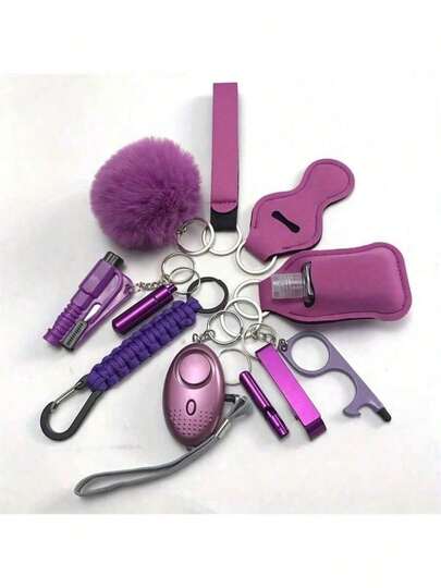 Set completo de 12 piezas de autodefensa, incluye alarma personal y accesorios de protección, regalo perfecto para mujeres, adecuado para el Día de San Valentín, Halloween, Navidad y otras festividades, también excelente para colegas, amigas, hermanas, etc.