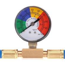 R134A空调制冷剂充注软管套装，带开罐器水龙头和压力表，适用于汽车空调制冷剂