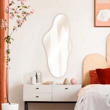 Espejo de Pared Asimétrico en Forma de Nube, Marco de Aluminio Moderno, 110 x 50 cm, Diseño Irregular sin Marco, Ideal para Sala, Recámara, Baño o Vestidor - como se muestra en la figura - Ver 4