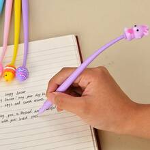 5pcs Easter Bunny & Egg Shaped Gel Pens, Cute Design Neutral Pens In Black Ink, Suitable As School Classroom Awards, Back To School Stationery Gifts (Random Style) - Multicolor - View 8