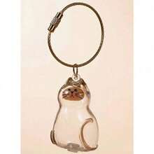 1pc Cute Cartoon Cat Keychain - Clear Oval Keychain Bag Ornament, Suitable For Cat Lovers And Pet Owners Battery-Free Gifts School Car Accessories Goth Y2k - Nhiều màu1 - Xem 3
