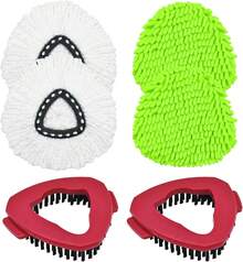 Mop Heads Replacement For Ocedar, Mop Replace Head For Ocedar EasyWring 1 Tank, Microfiber Spin Mop Refills, Include 5 Spin Mop Replacement Head Deep Cleaning Machine Washable With 2 Scrubber Mop Head - 白色和綠色 - 查看 12