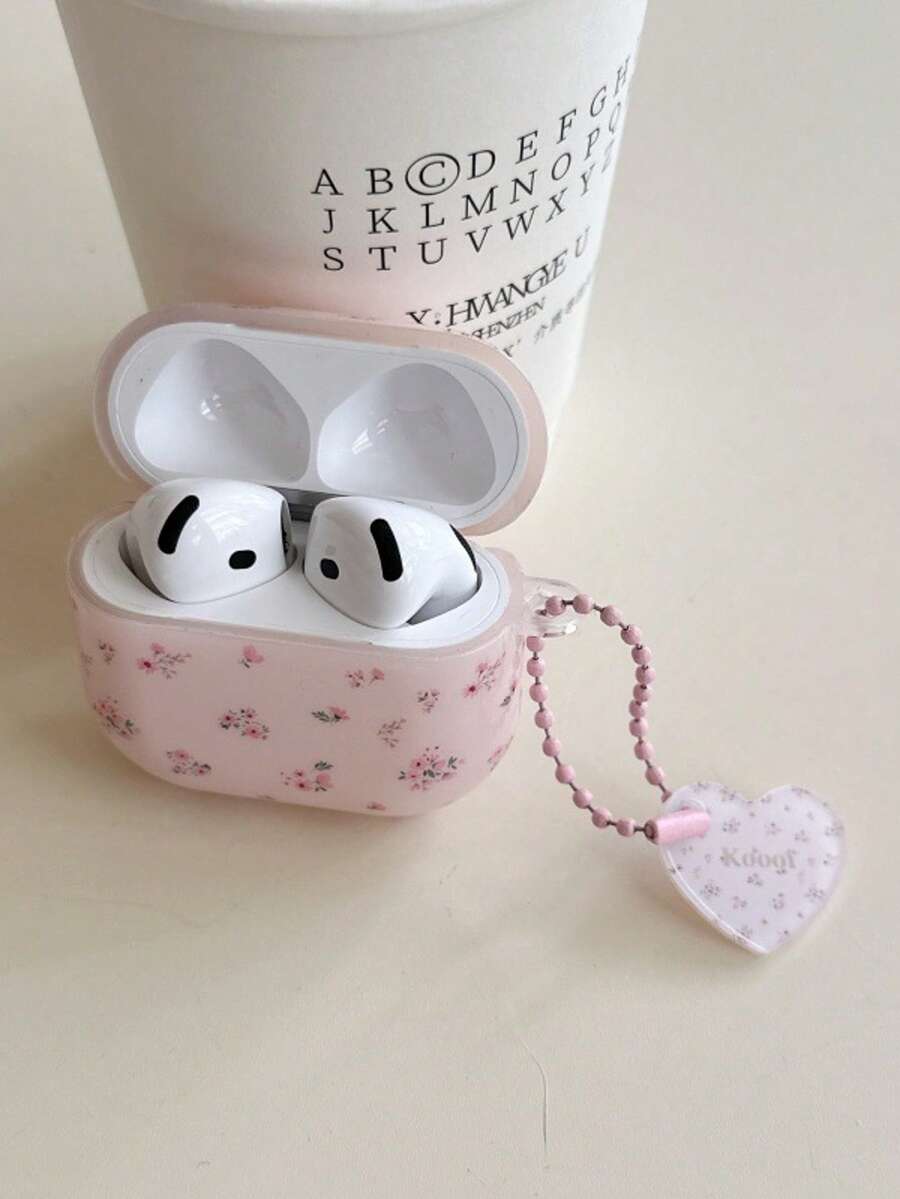 1 Set Niche Floral Pattern Protective Case Compatible With Apple Pro 2/3, 2/3 Wireless Charging Case