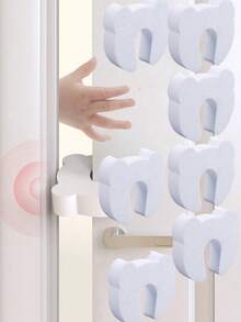 3/2/1件装 熊形儿童抽屉门防夹手装置，免钻孔门挡，婴幼儿门挡，儿童用品 - 白色 - 查看 21
