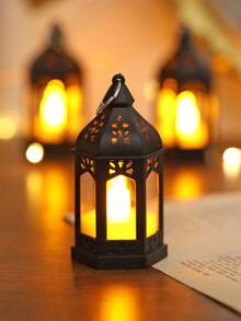 1/2/4/10pcs Mini Vintage Lantern Shaped Decorative Lights, Battery Powered, Indoor Tabletop Decor Night Light, Mini Lantern Lights, Suitable For Holidays, Parties, Religious Occasions, Home Decor, Christmas Tree Decor, Bedroom Decor - Yellow - View 14