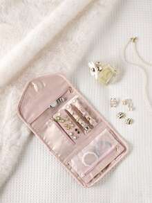 1pc Elegant Portable Travel Jewelry Box, Minimalist Jewelry Storage Case For Necklaces, Earrings, Bracelets, Suitable For Valentine's Day, Ramadan, Carnival, Easter, Women's Fashion - Multicolor - View 5