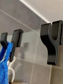 2pcs Shower Door Hooks, Suitable For Frameless Glass Doors Under 8mm, Can Be Used To Hang Bathrobes, Pajamas, Towels, Clothes And Bathroom Accessories - Easy Installation, No Drilling Required, Can Be Used As Towel Rack, Bathrobe Hanger, Towel Storage Rack, Simple Design, Modern Bathroom Accessory, Sturdy Structure, Lightweight And Portable, Wall-Mounted Installation, Helpful Home Storage Solution, Suitable For Apartment Residents - Multicolor - View 13