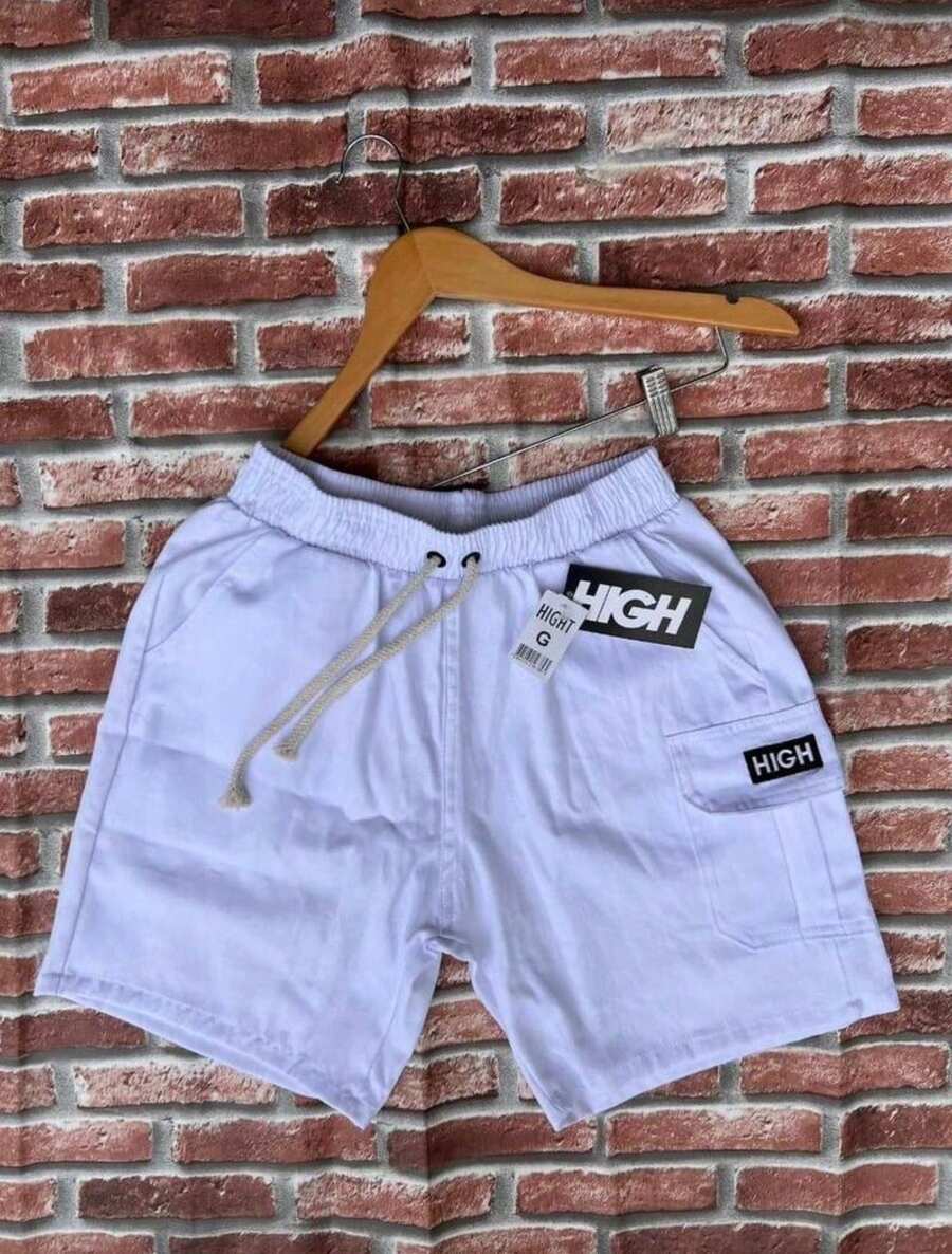 Cargo Shorts With Elastic Waistband, Direct From The Factory. - White - View 1
