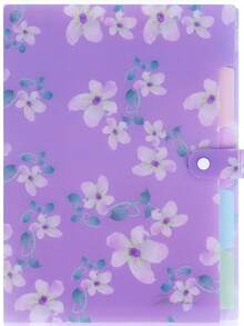 学校文件夹 - 返校花卉系列可扩展文件袋，5 口袋风琴式文件整理器，适用于学校、办公室和家庭 - 多色 - 查看 11