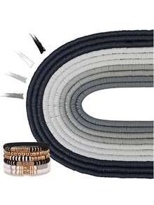 3500 顆 10 股聚合物黏土珠套裝,6 毫米黑色石珠,用於製作手鍊和項鍊 Diy 珠寶工藝