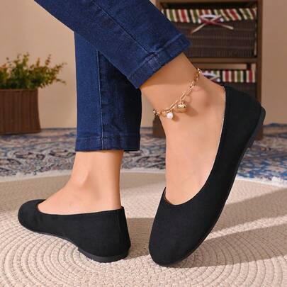 Chaussures plates souples à enfiler pour femmes, pour l'extérieur et l'intérieur, mocassins confortables et décontractés