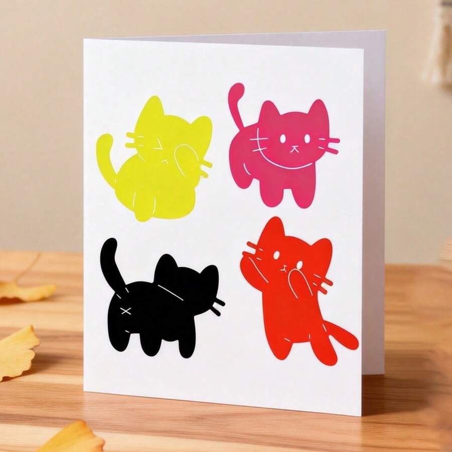 创意猫咪切割模具，DIY剪贴簿相册和压花模板，贺卡制作工具，卡片纸切割工艺品，礼品卡制作模板模切。