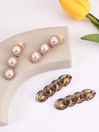 4 st bohemiska pärlor mångsidiga hårspännen för kvinnor, dagliga hårspännen för kedja, kombination av accessoarer för kvinnor, hårspännen för hårprydnader