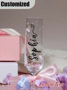 Customizable Wine Glass, Personalized Wedding Glass, Photo & Text Customized, High Borosilicate Glass, Stemmed Highball Glass, White Wine Glass, Red Wine Glass, Face & Name Customized Cup, Bridesmaid Groomsmen Gifts, Wedding Party Essentials - Multicolor - View 5