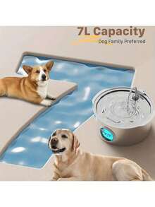 Bình nước tự động cho thú cưng 7L/1.8Gal/236oz có hệ thống lọc - Bình nước cho chó và mèo bằng thép không gỉ chắc chắn, phù hợp với chó giống lớn và gia đình nuôi nhiều thú cưng - Lý tưởng cho chó Great Dane, Mastiff, Chó chăn cừu Đức - Đài phun nước tự động cho chó - nhiều màu - Xem 6
