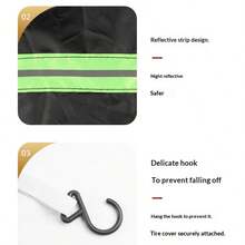 Polyester Car Tire Cover With High Visibility Reflective Strips, Enhanced Night-Time Safety, Better Visibility In Dim Conditions, Car Tire Protector - Auto Accessories, Car Interior, Women's Auto Accessories, Men's Auto Accessories - Tire Cover - View 7