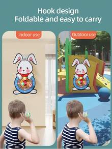 Kids Easter Bunny Target Toss Game Set, Cartoon Fabric Throwing Training Game With 3 Balls + 1 Hook, Family Party Easter Gift, Suitable For Boys And Girls - Multicolor - View 8