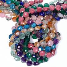 8x5mm Faceted Natural Stone Agate Quartz Beads Flat Round Loose Spacer Beading For Jewelry Making DIY Bracelet Necklace 7.5in - Beads - View 5