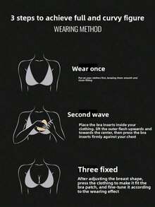 1 Pair Women Double Sided Sticky Bra Inserts Reusable Push Up Lift Self-Adhesive Pads Strapless, Bikini, Swimsuit, And Sports Bras |   10 Pieces Of Breast Stickers | 5NSS - 杏色 - 查看 7