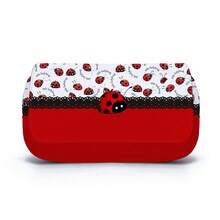 印花动物铅笔盒，双层翻盖文具收纳包，可装化妆品、刷子、钥匙、手机、硬币、小物件，适合学校、家庭、送礼、度假、节日（返校季、圣诞节） - 彩色 - 查看 5