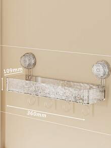 High Suction Cup Bathroom Organizer Rack, Shower Gel Holder, Bathroom Cosmetic Storage Box Wall Mount Shelf - Multicolor - View 15
