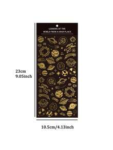 1pc Metallic Planet Pattern Sticker, Versatile Creative Sticker For DIY Crafts, Painting Decoration, Essential For Back To School Season School Supplies - Gold - View 7