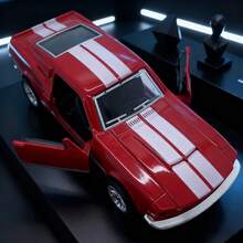 1:32 Scale Vintage Openable Car Model, 13*4.5*3.5cm, Manual Operation Alloy Structure With Functional Doors, Realistic Race Car Replica For Collection, Racing Sports, Youth Birthday Gift, Home Decor, Car Interior Decoration (Red/Black/Blue) - Multicolor - View 6