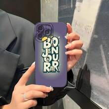 1PC Phone Case ,  Hello Pattern Print Design , Stylish Phone Case, Phone Decoration, All-around Lens Protection, Creative Small Gift, Funny Gift for Boys and Girls - Negro - Ver 5